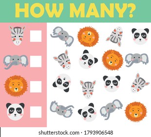 for children's books. Counting. Game for Preschool Children. Educational a mathematical game. Educational game for children.