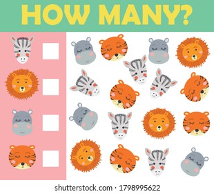 for children's books. Counting. Game for Preschool Children. Educational a mathematical game. Educational game for children.