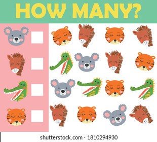 for children's books. Counting. Game for Preschool Children. Educational a mathematical game. Educational game for children.