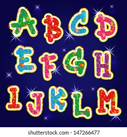 Children's bright alphabet first 13 characters