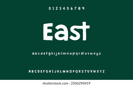 Children's bright cartoon font. ABC letters and numbers are painted creatively. Bright shiny alphabet. Cut out of paper. For birthday cards, banners, and posters. Vector