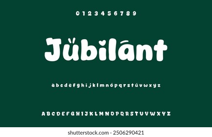Children's bright cartoon font. ABC letters and numbers are painted creatively. Bright shiny alphabet. Cut out of paper. For birthday cards, banners, and posters. Vector