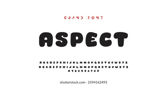 Children's bright cartoon font. ABC letters and numbers are painted creatively. Bright shiny alphabet. Cut out of paper. For birthday cards, banners, and posters. Vector