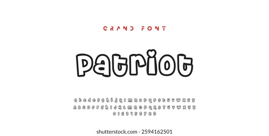 Children's bright cartoon font. ABC letters and numbers are painted creatively. Bright shiny alphabet. Cut out of paper. For birthday cards, banners, and posters. Vector