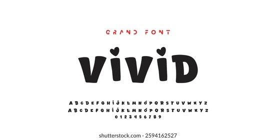 Children's bright cartoon font. ABC letters and numbers are painted creatively. Bright shiny alphabet. Cut out of paper. For birthday cards, banners, and posters. Vector