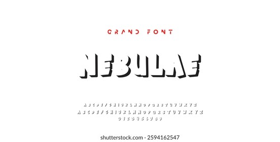Children's bright cartoon font. ABC letters and numbers are painted creatively. Bright shiny alphabet. Cut out of paper. For birthday cards, banners, and posters. Vector