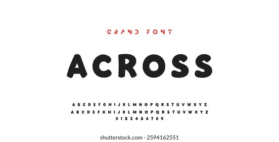 Children's bright cartoon font. ABC letters and numbers are painted creatively. Bright shiny alphabet. Cut out of paper. For birthday cards, banners, and posters. Vector