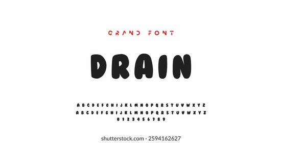 Children's bright cartoon font. ABC letters and numbers are painted creatively. Bright shiny alphabet. Cut out of paper. For birthday cards, banners, and posters. Vector