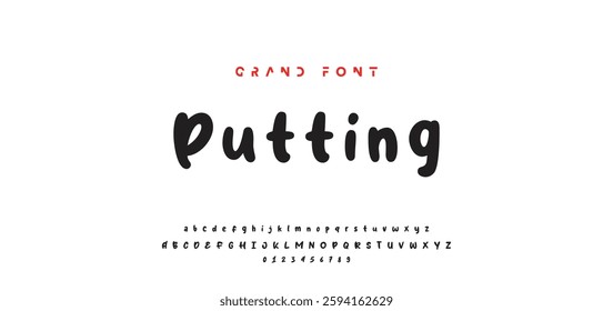 Children's bright cartoon font. ABC letters and numbers are painted creatively. Bright shiny alphabet. Cut out of paper. For birthday cards, banners, and posters. Vector