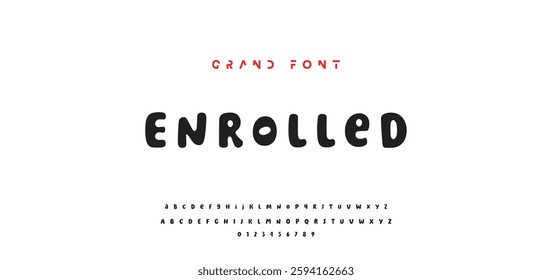 Children's bright cartoon font. ABC letters and numbers are painted creatively. Bright shiny alphabet. Cut out of paper. For birthday cards, banners, and posters. Vector