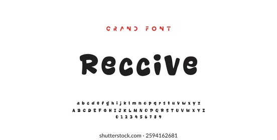 Children's bright cartoon font. ABC letters and numbers are painted creatively. Bright shiny alphabet. Cut out of paper. For birthday cards, banners, and posters. Vector