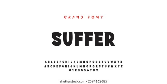 Children's bright cartoon font. ABC letters and numbers are painted creatively. Bright shiny alphabet. Cut out of paper. For birthday cards, banners, and posters. Vector