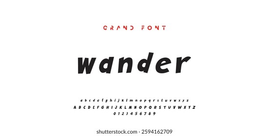 Children's bright cartoon font. ABC letters and numbers are painted creatively. Bright shiny alphabet. Cut out of paper. For birthday cards, banners, and posters. Vector