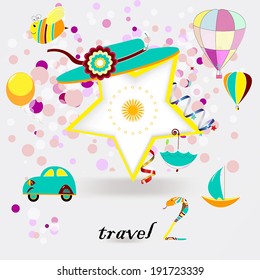 Children's bright summer vector background