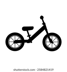 Childrens bycicle line art vector black and white