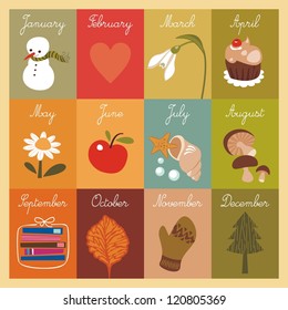 Children's calendar with illustrated cards