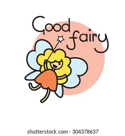 Children's card with the good fairy.