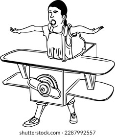 "Children's cardboard plane illustrations"
"DIY cardboard plane stock illustrations"
"Paper airplane stock illustrations for kids"