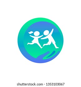 Children's care logo. Vector illustration