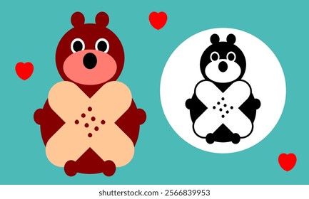 Children's Care Symbol: Teddy Bear with Bandages