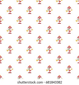 Childrens carousel with planes pattern seamless repeat in cartoon style vector illustration