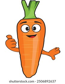 children's cartoon carrot illustration. illustrates that eating carrots is delicious.