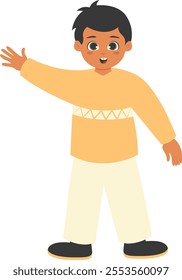 Children's Cartoon Character Illustration. Celebration of World Children's Day. Isolated Vector.