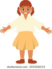 Children's Cartoon Character Illustration. Celebration of World Children's Day. Isolated Vector.