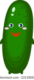 children's cartoon green cucumber kawaii