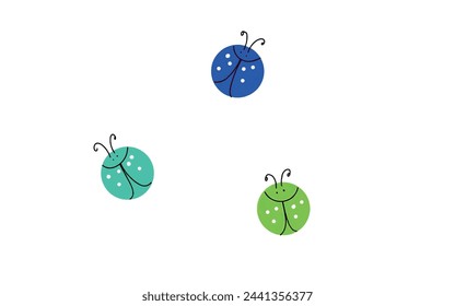 
Children's cartoon print pattern with cute bugs, insects, ladybugs. Beetles pattern art, simple drawing. Print for children's clothing, stationery, decor. Print for garden tools and accessories.