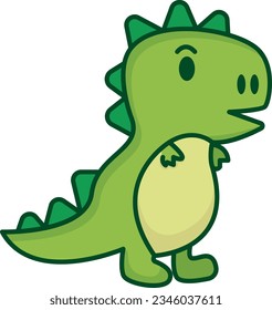 Children's cartoon vector illustration of a small dinosaur. Jurassic and prehistory.