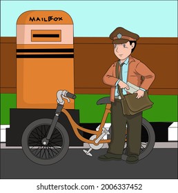 children's character cartoon vector "post office clerk"