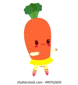 Children's character: cute carrot in a dress. 