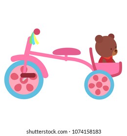 Children's character teddy bear by bike