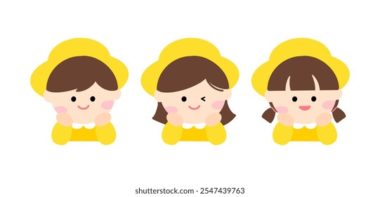Children's characters, kindergarteners, girls, boys, daycare centers