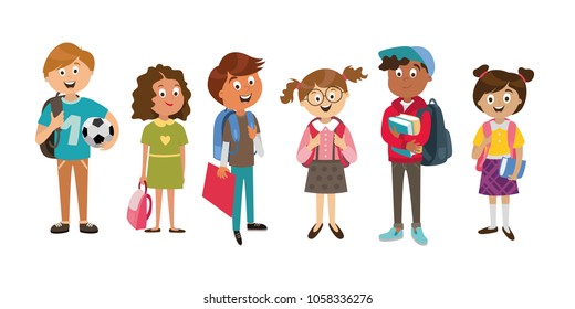 Childrens Characters People School Pupils Vector Stock Vector (Royalty ...