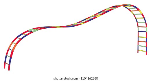 Children's color slide - a ladder on a white background.  Vector illustration in a flat style.