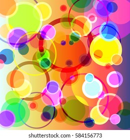 children's colored background with circles.