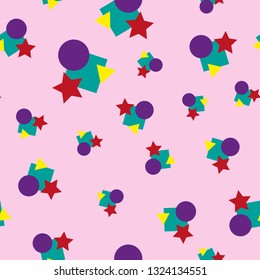 Children's colorful geometric seamless pattern. Simple print for kids. Colour vector illustration.