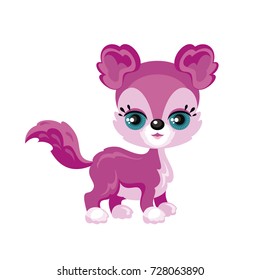 Children's colorful image of lovely fantastic animal in cartoon style. Vector illustration