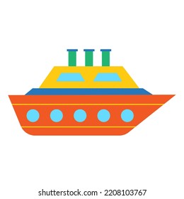 Children's colorful ship. Vector illustration.