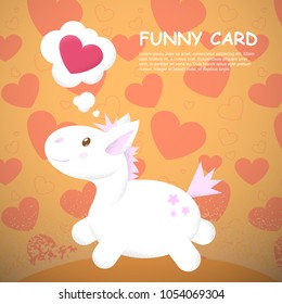 Childrens colorful toy. pony flying at the dreams. Vector illustration