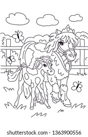 children's coloring about the pony