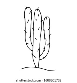 Libro de colorantes para niños. Cactus. Un simple dibujo de un cactus. Imagen vectorial en blanco y negro de una planta. Diseño para postales y carteles.