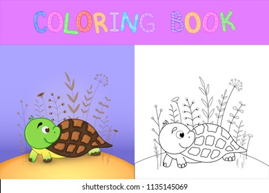 children's coloring book with cartoon animals. Educational tasks for preschool children