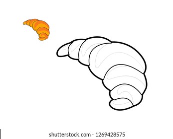 children's coloring book, cartoon vector cake