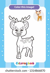 Children's coloring book, deer coloring book, eps10