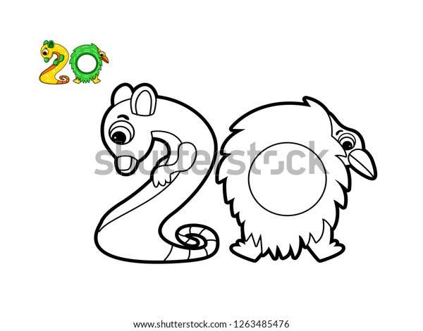 Download Childrens Coloring Book Coloring Funny Numbers Stock Vector Royalty Free 1263485476
