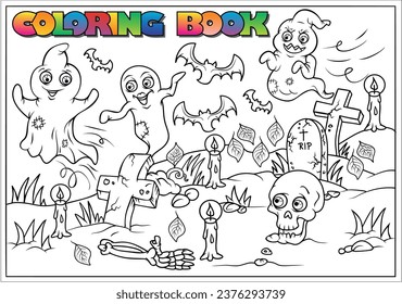 Children's coloring book for Halloween