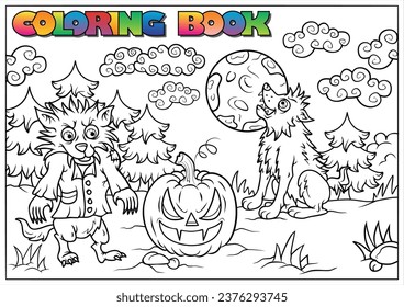 Children's coloring book for Halloween